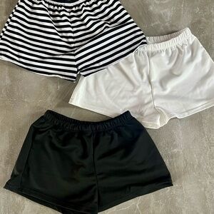 3 Pairs Brand New Ladies Athletic/Casual Style Shorts. All Are Size- Med.